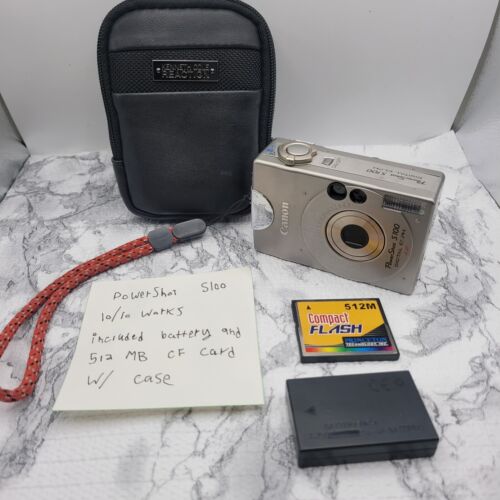 Canon PowerShot S100 Digital Elph TITANIUM BODY 2.1 MP Tested Working NO BATTERY - Picture 2 of 19