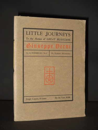 The Roycrofters/Roycroft Private Press: Little Journeys Giuseppe Verdi 1901 VG+ - Bild 1 von 9