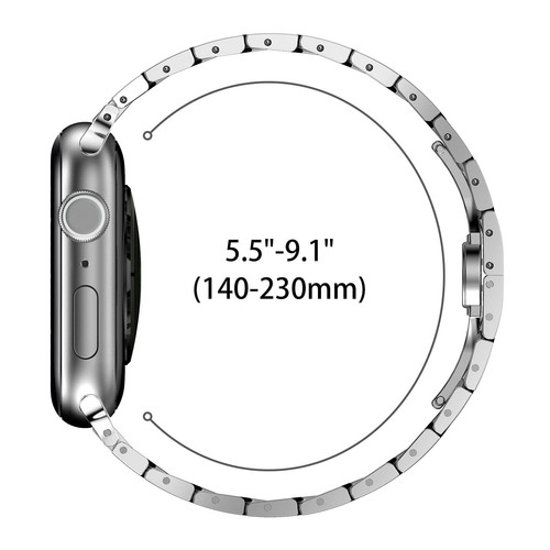 Correa de acero inoxidable para Apple Watch42/44/45/49 mm correa de metal con cierre plegable - Imagen 13 de 33