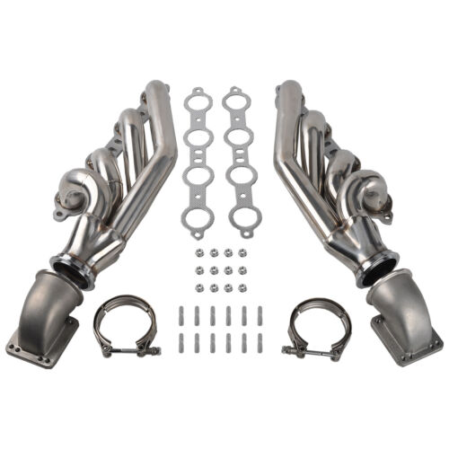 Colector de escape turbo + adaptador de codo T3 T4 a V banda 3.0" para LS1 LS3 LS6 LSX V8 - Imagen 2 de 11