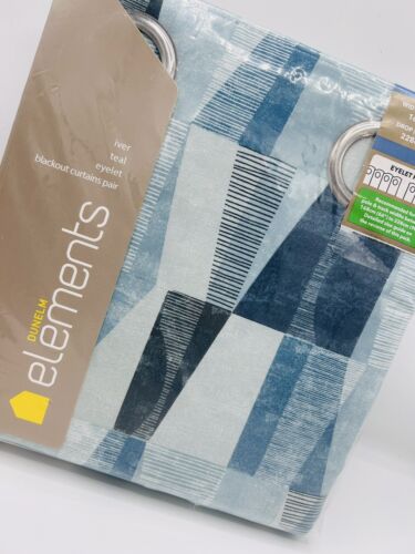 Dunelm, Elements Curtains, 66 X 90 Inches, Pair Of Curtains, Teal - Picture 2 of 7