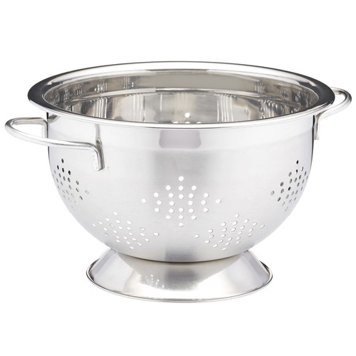 Stainless Steel Colander Strainer with Handle Pasta Spaghett Veg Washing Drainer - Picture 6 of 14