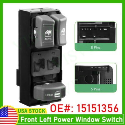 For Chevy GMC 1500 Pickup Truck Master Power Window Switch Front Left 2 Door  
