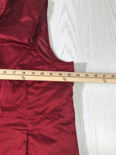 J Jill Down Vest Womens XL Rose Red Button Snap Pockets Satin Mock Neck Outdoors - Picture 4 of 8