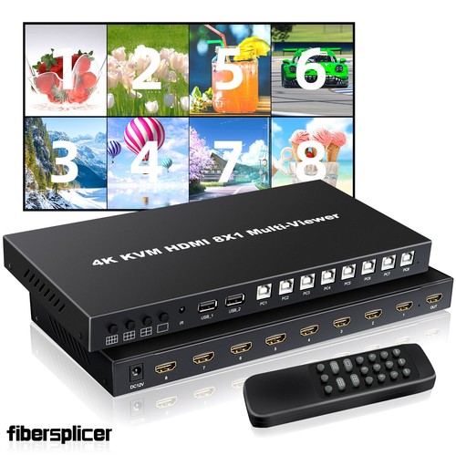 NK-E80 4K KVM HDMI 8 CANALES 8X1 Multi-visor Pantalla de Video Empalmadora Sincronización - Imagen 3 de 8