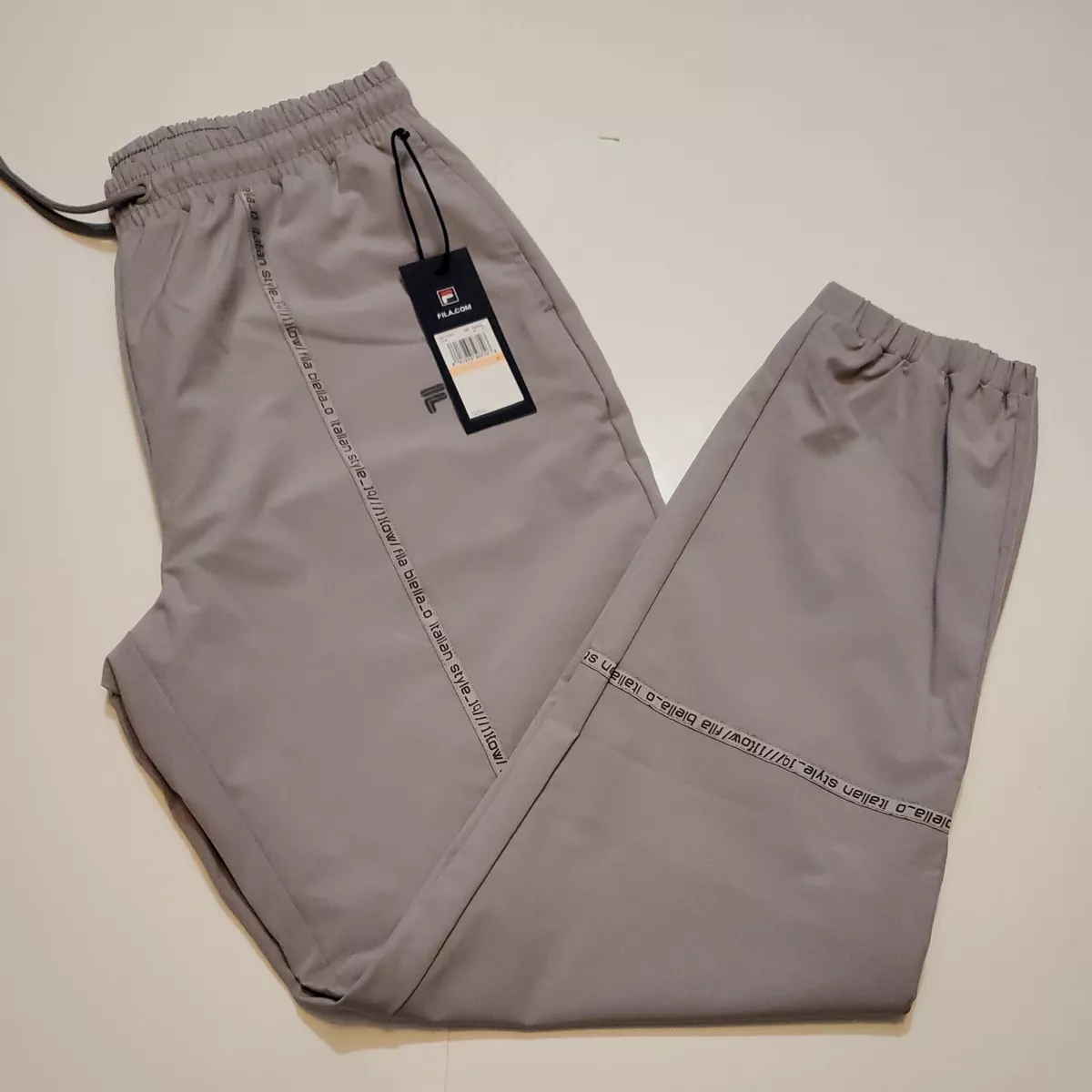 NWT Fila Lyla Wind Track Pants Gray Drawstring Women's Small Brand