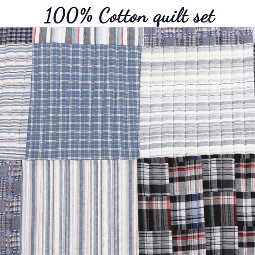 Daniel Denim Echt Patchwork 100% Baumwolle Quilt Set, Tagesdecke, Decke - Bild 4 von 6