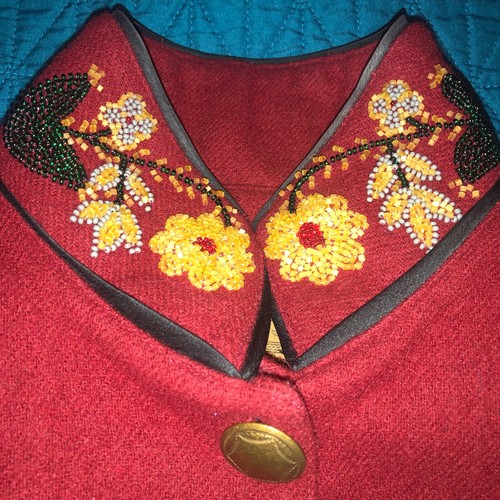 Double D Ranch Wear Red Wool Jacket Calvary Beaded Embellished Western XS EUC - Picture 9 of 9
