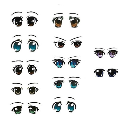 Cute 2D Cartoon Eyes Stickers for DIY Clay Doll and Figurines Making - Picture 3 of 7