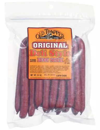 Old Trapper Original Beef Stick 15ozResealable Bag Shelf-Stable Ambient Classic