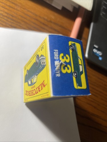 Matchbox Lesney #33 Ford Zephyr con scatola originale tipo E nuovo con scatola - Foto 8 di 8