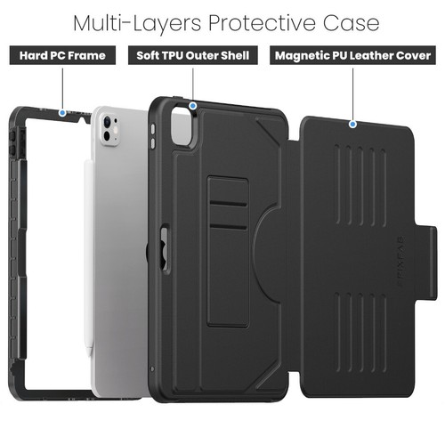 Case For Apple iPad Pro 11 2024 M4 Shockproof Leather Magnetic Stand Flip Cover - Picture 3 of 15