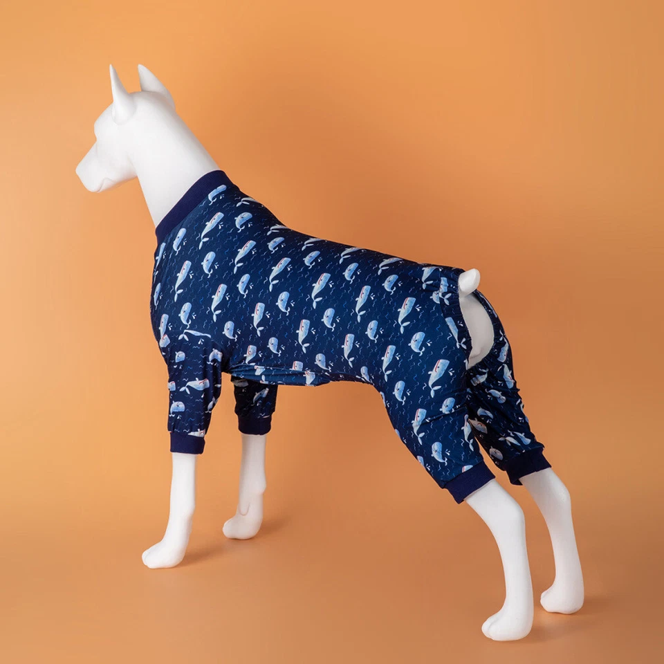 LovinPet Pijama Perro Grande Camisa Post Cirugía Elástica Grande Ropa para Perros Jammies Foto 3 de 4