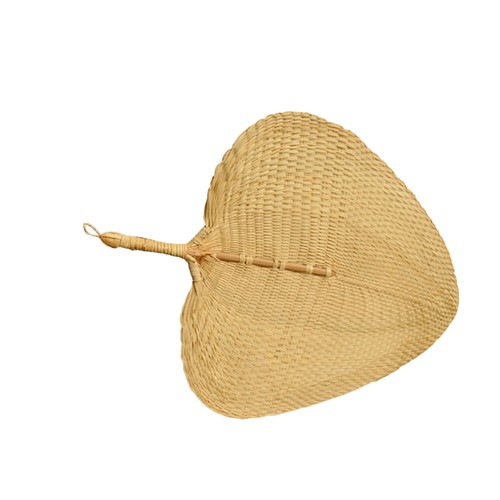 Ventilatore portatile naturale tessuto fatto a mano ventaglio foglia di palma decorazione cool - Foto 4 di 8