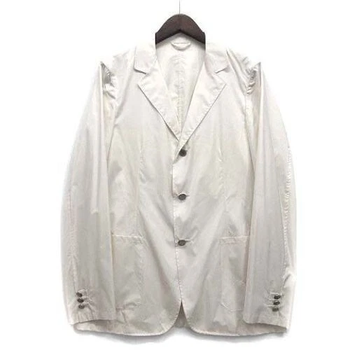 Prada giacca sartoriale 100% seta 3B bottone argento PG129 avorio 48 primavera GIAPPONE