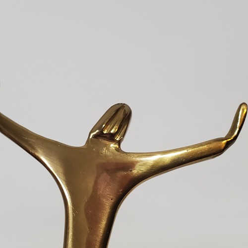 Brass Brutalist Jesus Christ Outstretched Open Arms Figurine MCM 5" Vintage - Picture 3 of 8