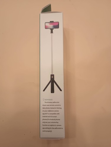 K07 Selfie Stick Integrated Tripod, Black, Compact, Stainless Steel NEW - Photo 4 sur 4