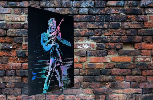 color changing holographic poster of Ozzy Randy Rhoads guitar 16"x24" Van Halen