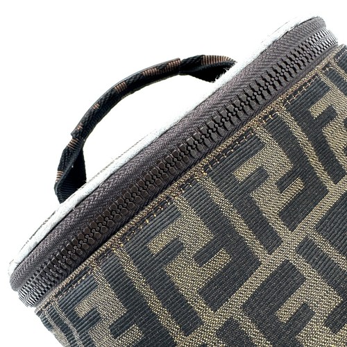 FENDI Zucca Vanity Bag Pouch Canvas Brown Authentic - Picture 11 of 19