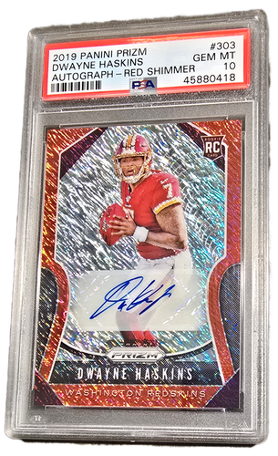 PSA 10 2019 Panini Prizm Dwayne Haskins Jersey # 9/25 Auto Red Shimmer RC  - Bild 1 von 2