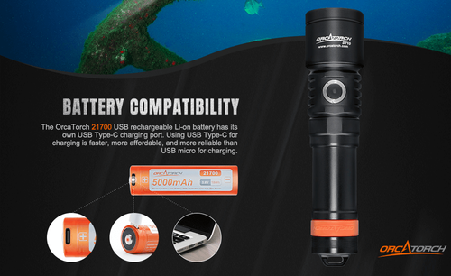 D710 OrcaTorch Subacquea Luce Lanterna Impermeabile 3000 Lumen Super Luminosa Regalo - Foto 6 di 7