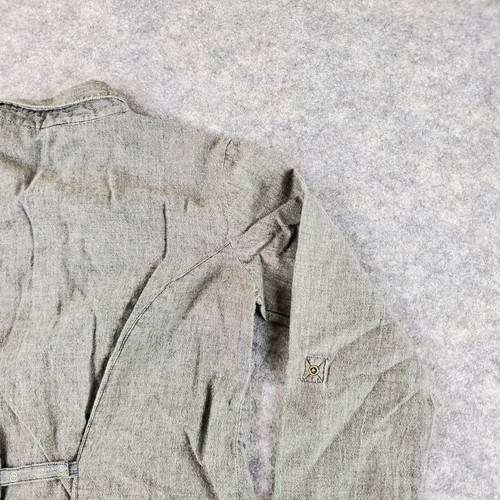 O’Neill Button Up Shirt Women Small Gray Collared Roll Tab Long Sleeve Pocket - Picture 11 of 14