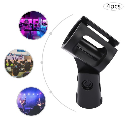4 Pezzi Clip Microfono Universale 180° Supporto Morsetto per Supporto Microfono Cablato/Wireless - Foto 14 di 19