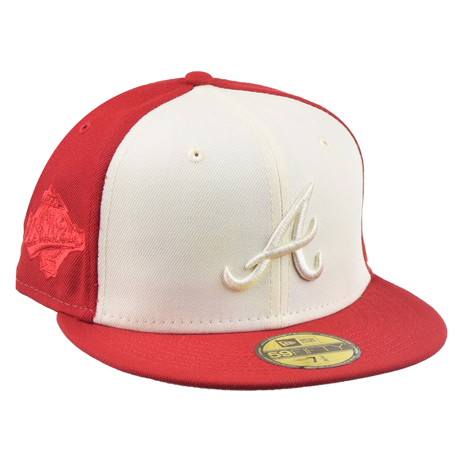 Мужская приталенная шляпа New Era Atlanta Braves в тон 2-тонному костюму длиной 59 сантиметров красно-кремового цвета 