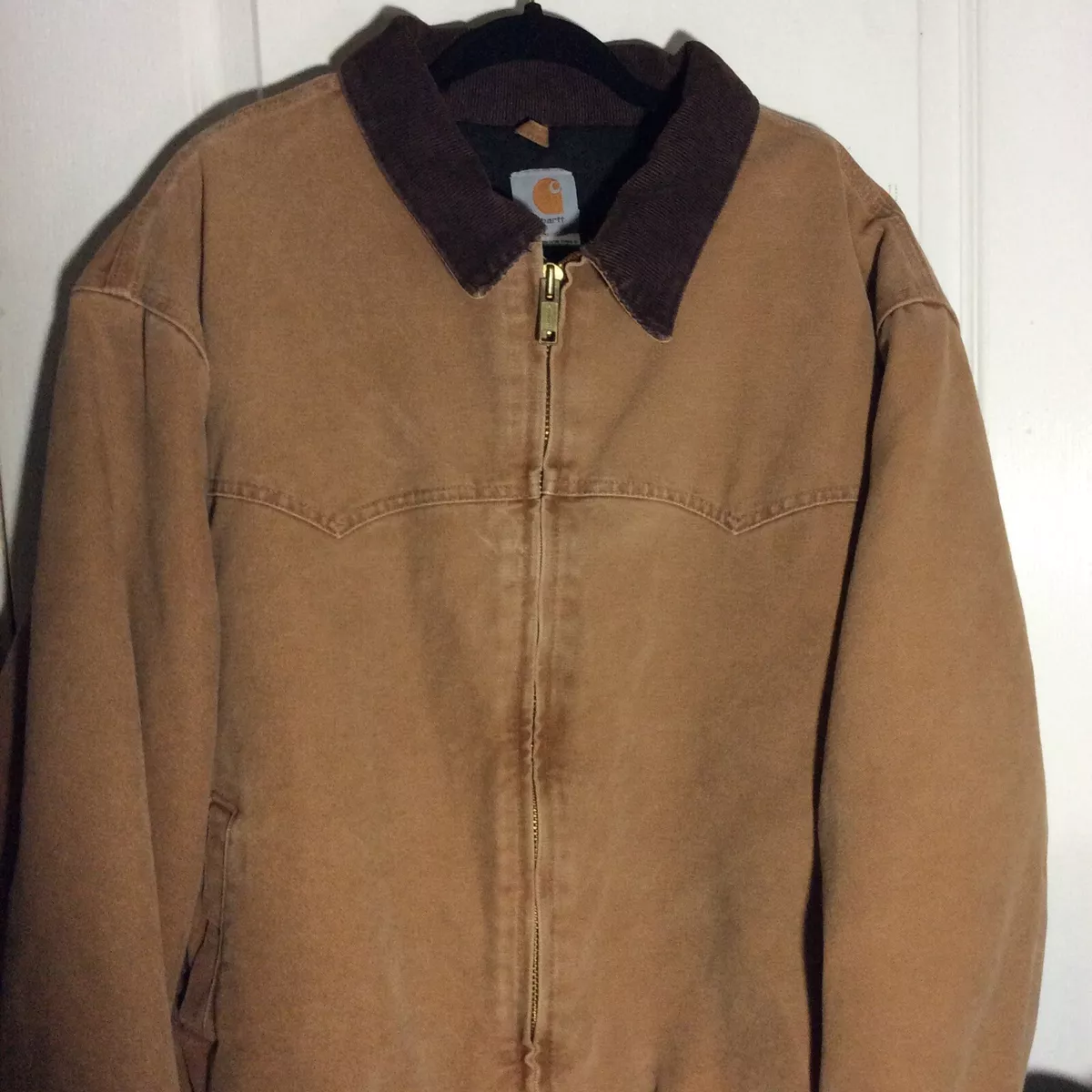 Vintage Carhartt Quilted Lined Canvas Jacket J14 BRN Santa Fe Men’s Size 2XL XXL