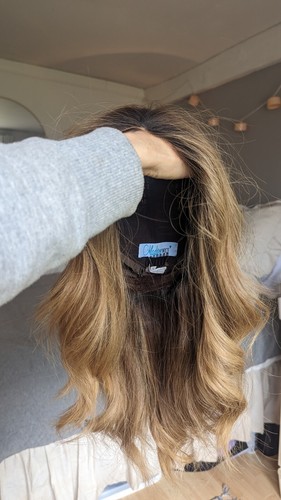 20" Bronde/ Dk Blond Dimensional Balayage Madison Hair Luxury Lace Top Wig Small - Picture 13 of 23