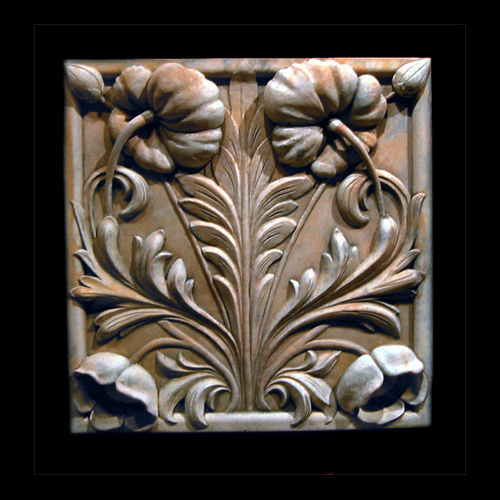 Poppy Flower Decorative Wall Relief Sculpture Plaque Poppy Flower Decorative Wall Relief Sculpture Plaque