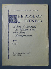 The Pool of Quietness - 1926 sheet music for Medium Voice  Piano - T Cantor