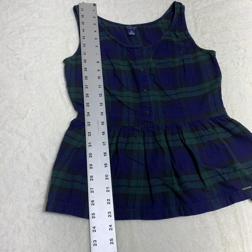 US Polo Assn Plaid Sleeveless peplum Ruffle Top Navy Size M - Picture 4 of 7
