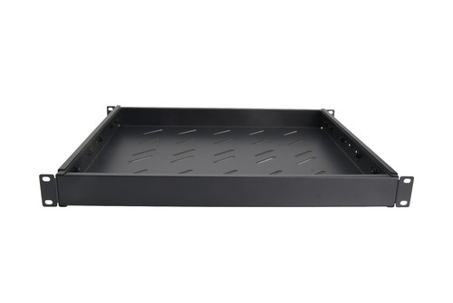 1U Fixed Vented Server Shelf 19" 4 Post 16in - 37in Adjustable Rack Mount Black - Picture 5 of 10