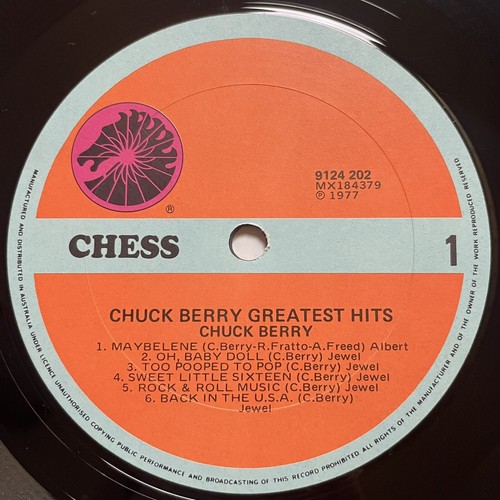 Chuck Berry Greatest Hits Vinyl Record 12” 33 RPM 9124 202 Chess 1977 - Picture 8 of 24
