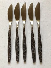 5 ~ Ekco Silver Stainless Silverware ~ HODIAK ~  Butter Spreaders Korea