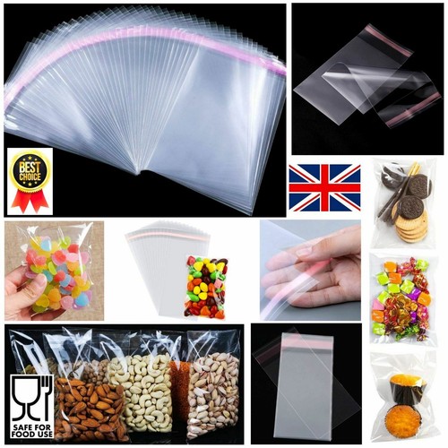 Clear Self Seal Cellophane Sweet Bags Small Large Craft Poly Plastic Sealing Bag - Picture 3 of 24