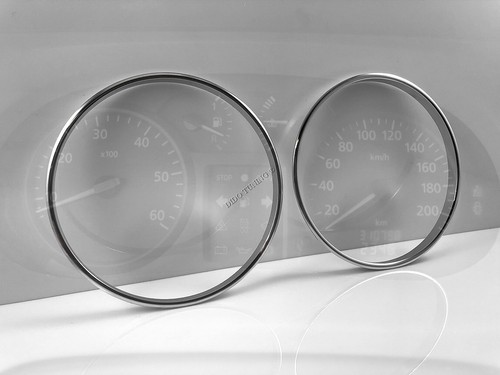 Pour Nissan Primastar 02-16 Cerclages De Compteur Aluminium Anneaux Chrome x2 - Imagen 3 de 11