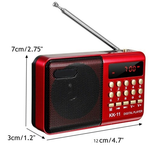 Digital Radio Tragbares FM Radio MP3 Lautsprecher Player mit Batterie USB Kabel - Bild 9 von 17