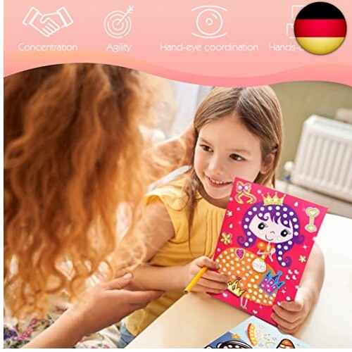 16 Stück Klebepunkt Bastelset Mosaik Klebebilder für Kinder, Kreative Kinder B - Bild 3 von 8