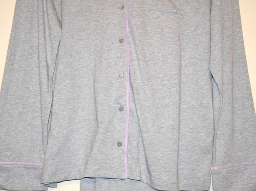 LADIES M&S COOL COMFORT COTTON MODAL BLEND PYJAMAS SIZE SMALL GREY NEW . - Picture 4 of 6