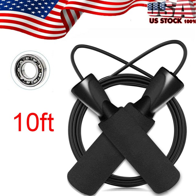 Gym Aerobic Exercise Boxing Skipping Jump Rope Adjustable Bearing Speed Fitness