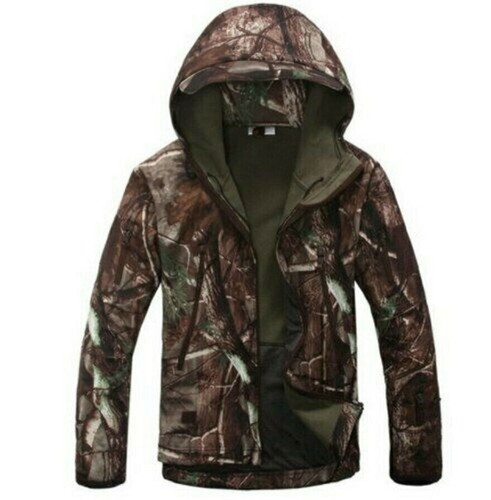 Giacca tattica militare uomo pelle di squalo soft shell cappuccio cappotto pantaloni impermeabile @@ - Foto 15 di 24