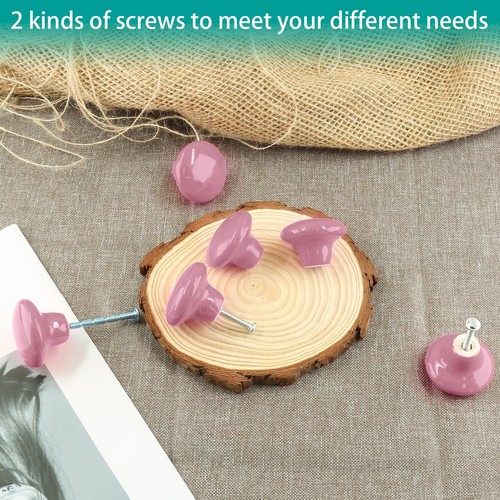 10Pcs Cabinet Ceramic Knobs 1.5Inch/ 38mm Pink Cute Drawer Knobs Round Dresse... - Picture 3 of 7