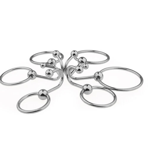 Stainless Penis Cock Rings with Urethral Sounds Ball Sperm Stopper - Bild 9 von 23