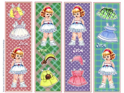 SALE! 16 PaperDoll Bookmarks Vintage Kids 4 Cardstock Pgs Cut-&-Use - Picture 2 of 4