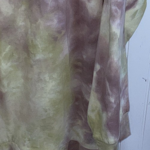 Entro Damen grün lila Batik Sweatshirt Baumwolle Hoodie 1X - Bild 4 von 10