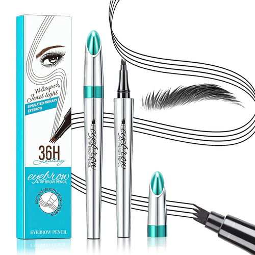 3D Waterproof Microblading Eyebrow Pen 4 Fork Tip Tattoo Pencil, Long-Lasting Br - Picture 11 of 12