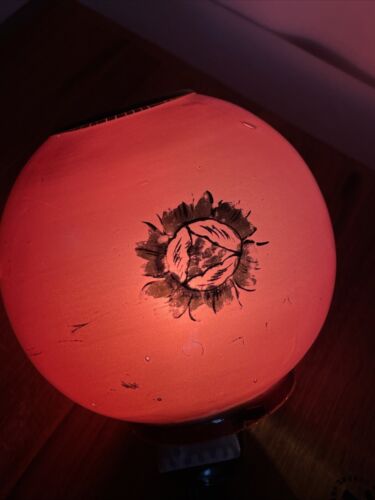 Old Antique Red Gold Glass Ball Oil Lamp Shade Cigar Lighter Globe 2 3/4" 3" Fit - Picture 18 of 24