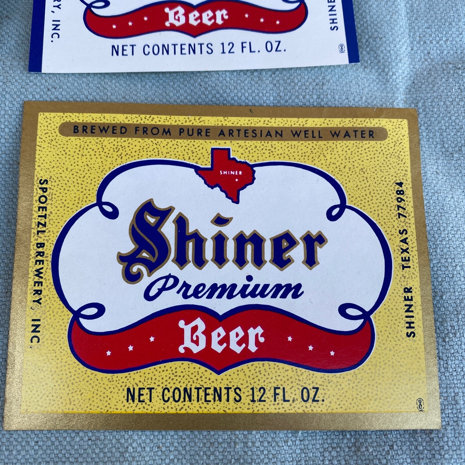 Shiner Premium Bock Beer Label Labels Texas Brewery Spoetzl Vintage